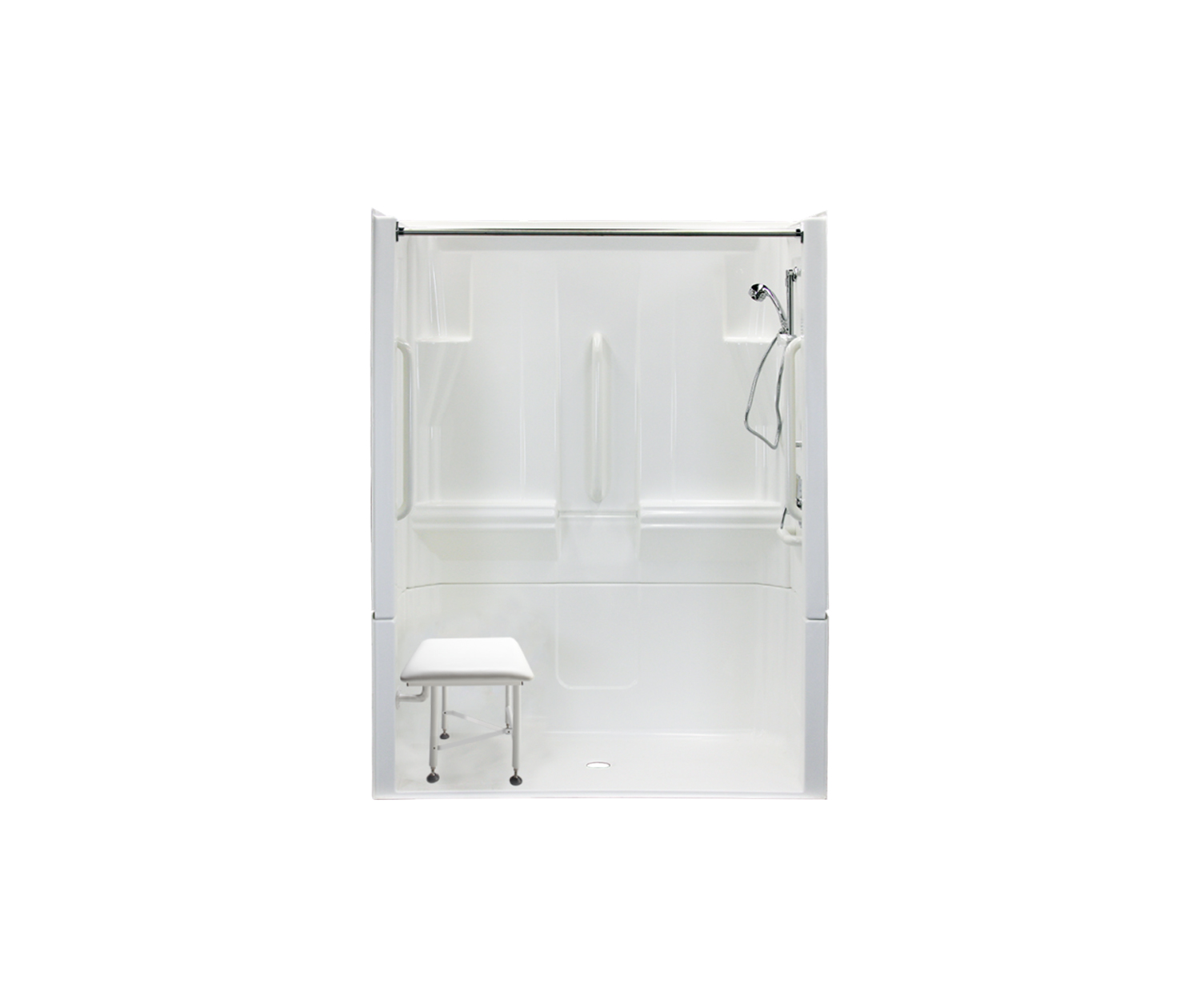 4MS10BF34T 60 x 33 AcrylX Four-Piece Alcove Center Drain Shower in