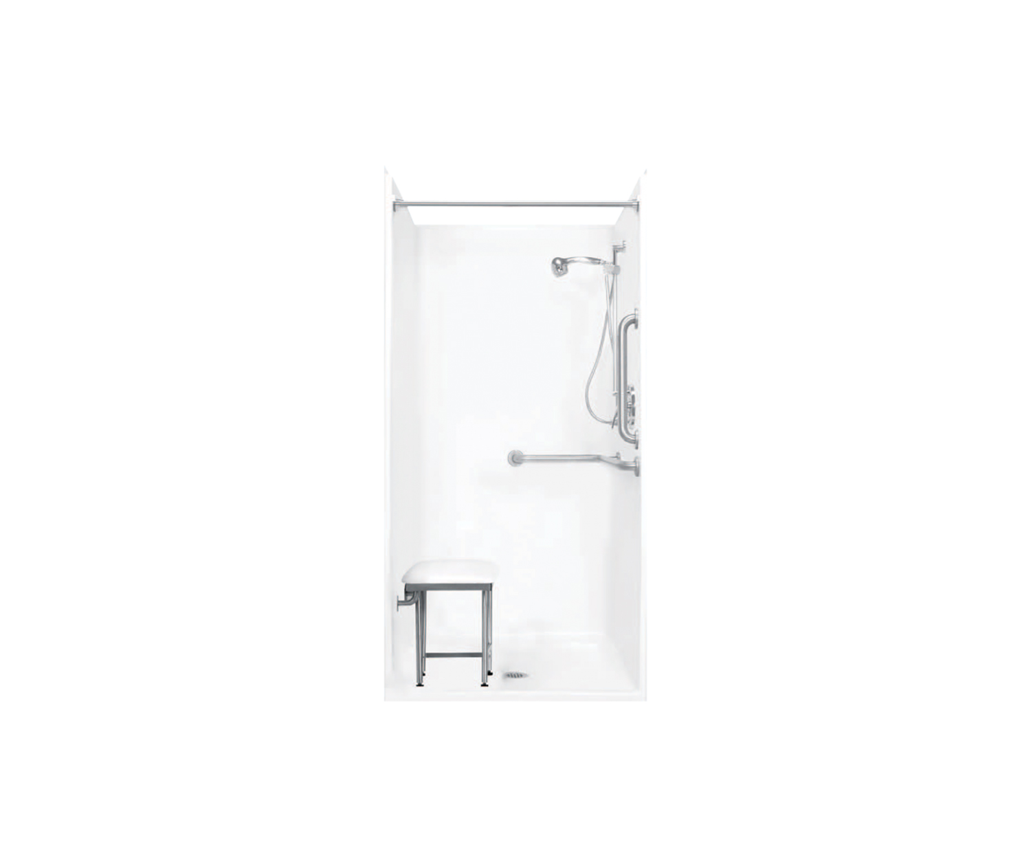 MP3837BF 38 x 38 AcrylX One-Piece Alcove Center Drain Shower in  