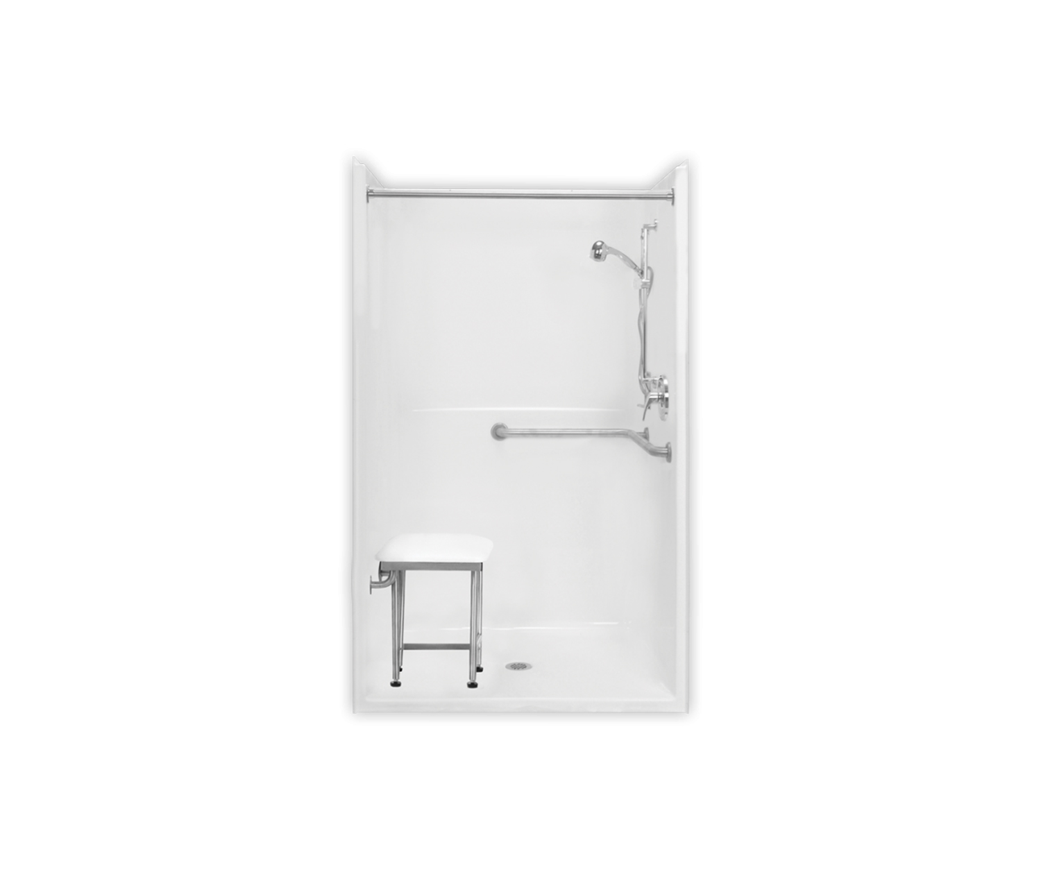 MP4836BF34CD 48 x 36 AcrylX One-Piece Alcove Center Drain Shower