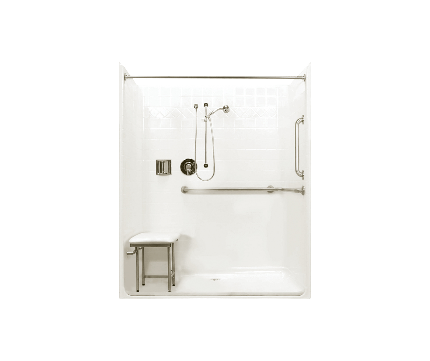 MP8333BF34CD 63 x 33.75 AcrylX One-Piece Alcove Center Drain