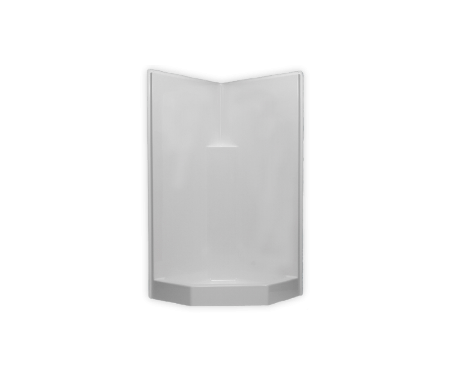 CSS36 38 x 38 AcrylX Corner Center Drain One-Piece Shower in White