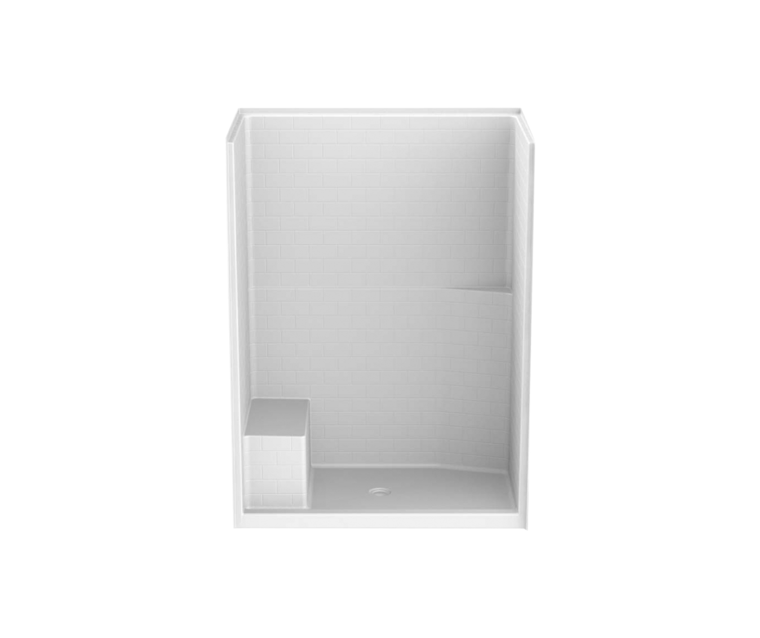 RE8060STR/S 60 x 35 AcrylX One-Piece Alcove Center Drain Shower in