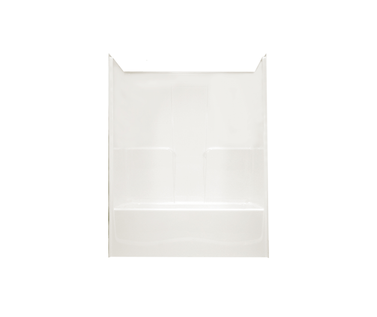 RE7940X 60 x 33 AcrylX OnePiece Alcove Back Center Drain Tub Shower in White Tub Shower