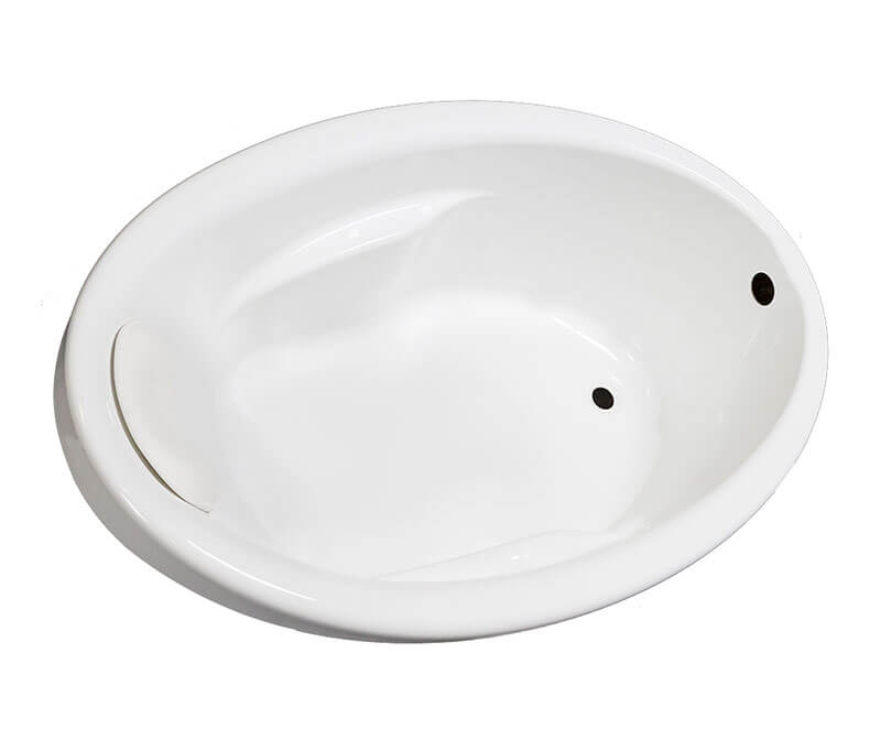 Laurel Mountain Warren ll 36-in x 72-in White Acrylic Oval Drop-In Air Bath  (Front Center Drain) in the Bathtubs department at