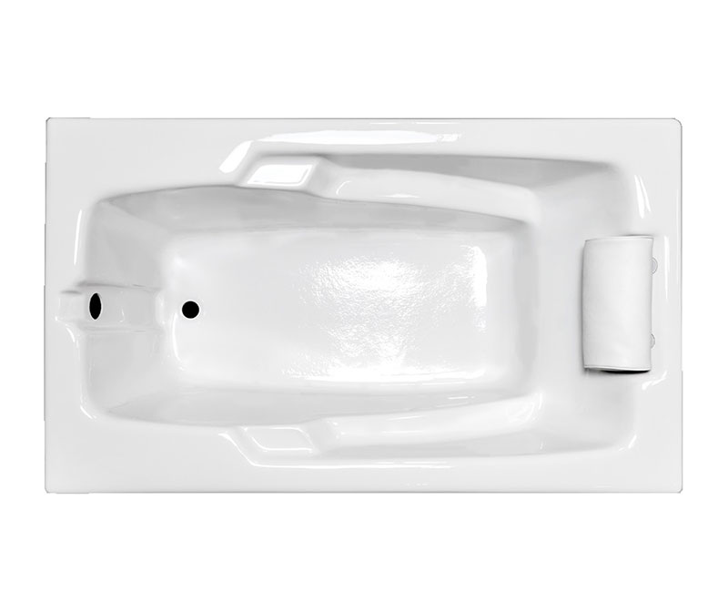 Laurel Mountain Warren ll 36-in x 72-in White Acrylic Oval Drop-In Air Bath  (Front Center Drain) in the Bathtubs department at