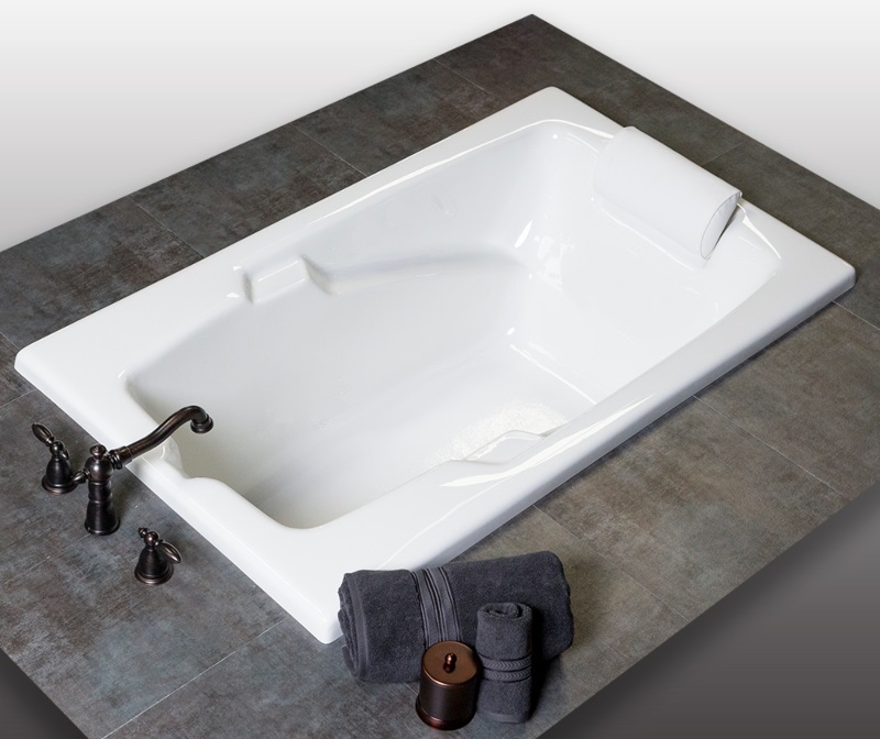 Laurel Mountain Warren ll 36-in x 72-in White Acrylic Oval Drop-In Air Bath  (Front Center Drain) in the Bathtubs department at