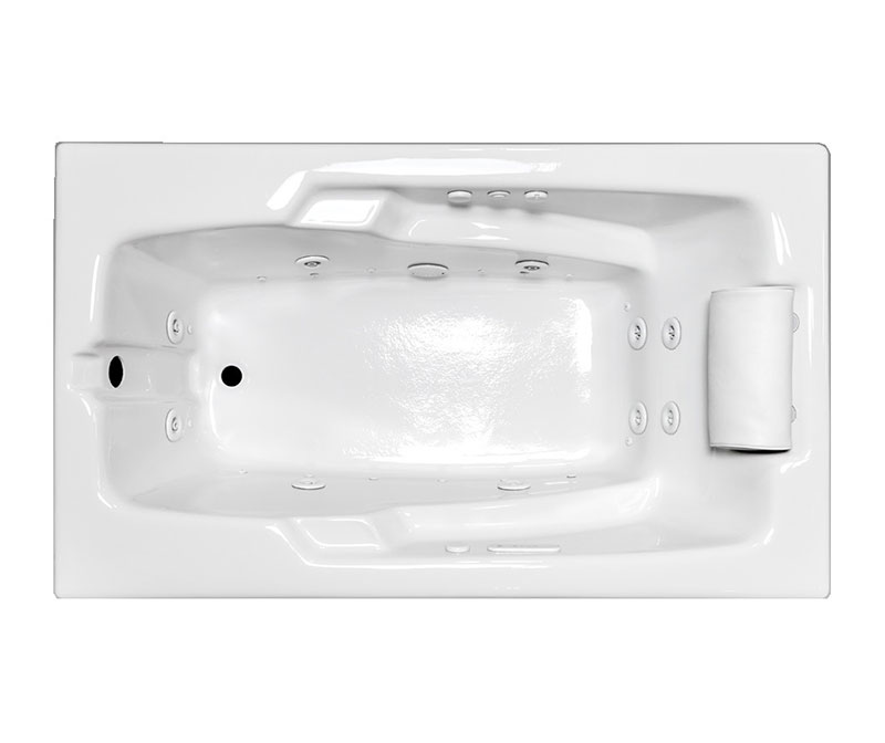 Mercer II 60 x 36 Acrylic Drop-in Center Drain Combined