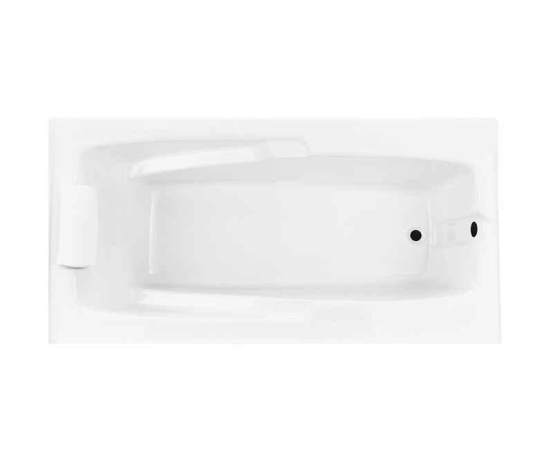 Laurel Mountain Warren ll 36-in x 72-in White Acrylic Oval Drop-In Air Bath  (Front Center Drain) in the Bathtubs department at