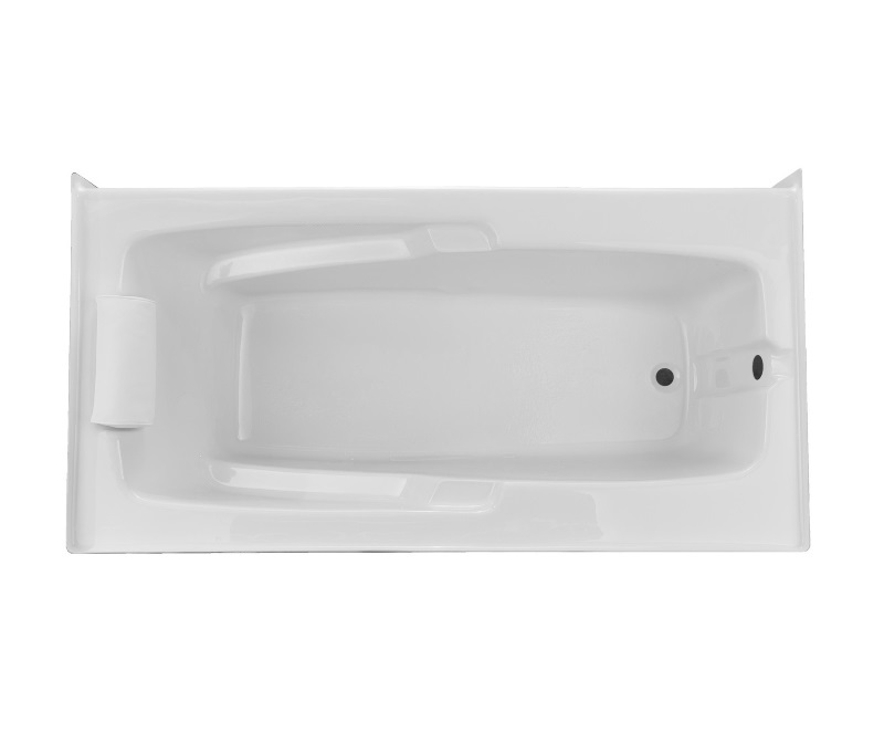 Lopez 7236 Acrylic Alcove End Drain Bathtub in White