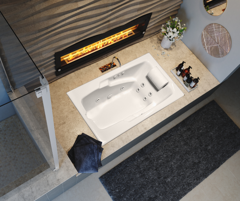 66 in. Acrylic Rectangular Drop-in Air and Whirlpool Bathtub in White 66 in. Acrylic Rectangular Drop-in Air and Whirlpool Bathtub in White