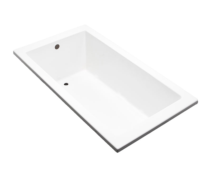 Parker 8 66 x 42 Acrylic Drop-in End Drain Bathtub in White