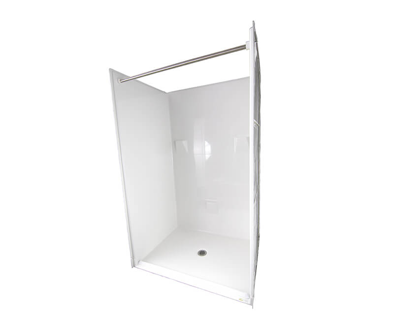 Jade Bath 6436-48-10-B Quadro Frameless Rectangle Hinged Shower Enclosure with Base Included Frame Finish: Silver, Size: 76.5 H x 48 W x 36 D