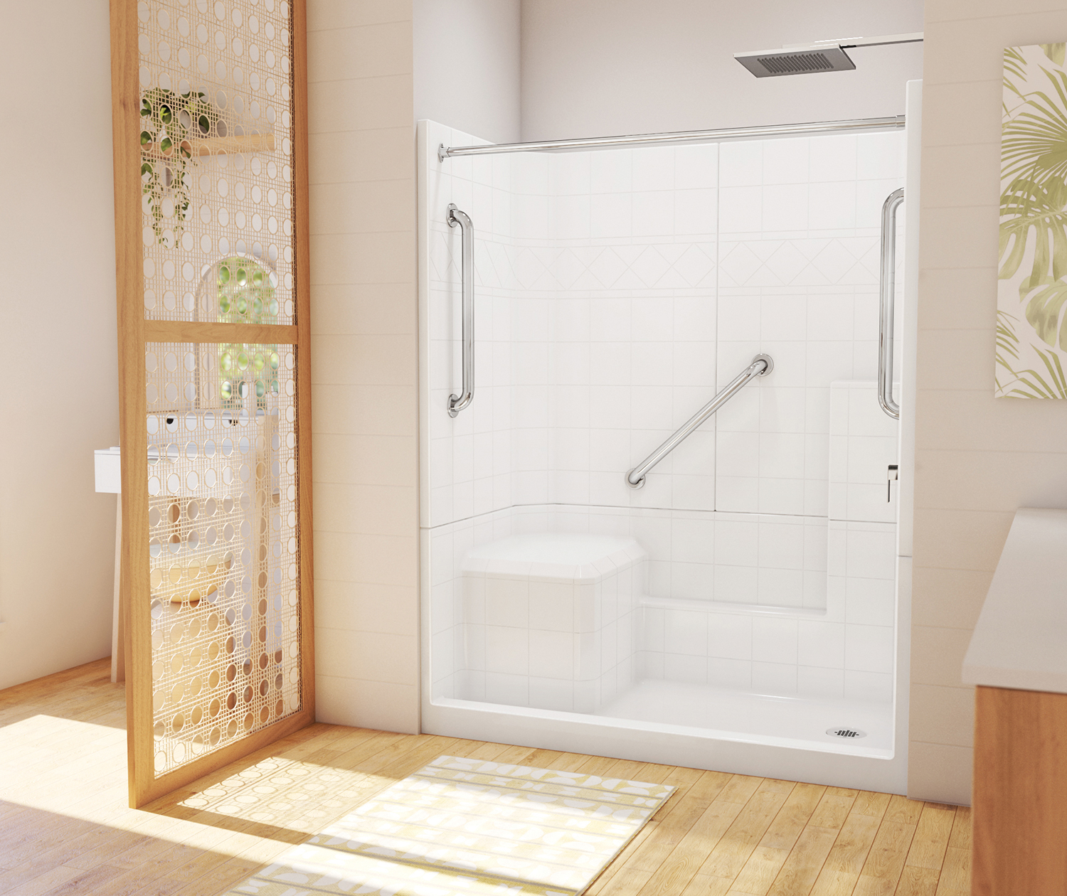 32 x 32 Shower kit with door, walls and base