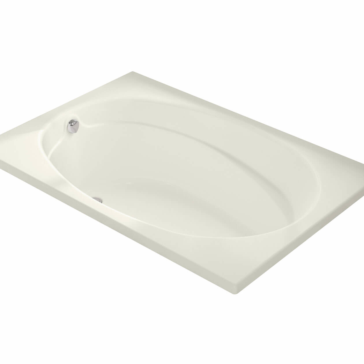 Temple 60 x 41 Acrylic Alcove End Drain Bathtub in Biscuit Product