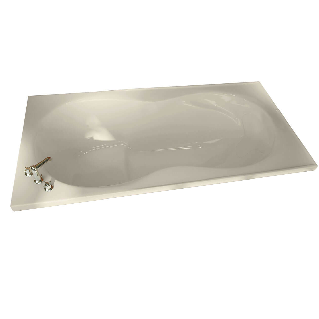 Melodie 66 x 33 Acrylic Alcove Center Drain Hydromax Bathtub in Bone
