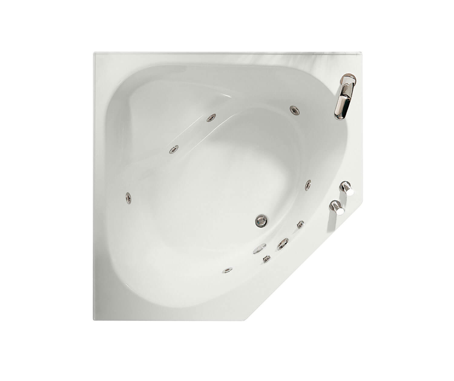 Tandem 5454 Acrylic Corner Center Drain Bathtub in White | Bath 