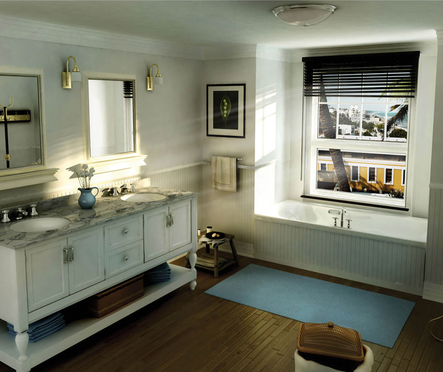 Topaz 6036 Acrylic Alcove End Drain Hydromax Bathtub in White Bath