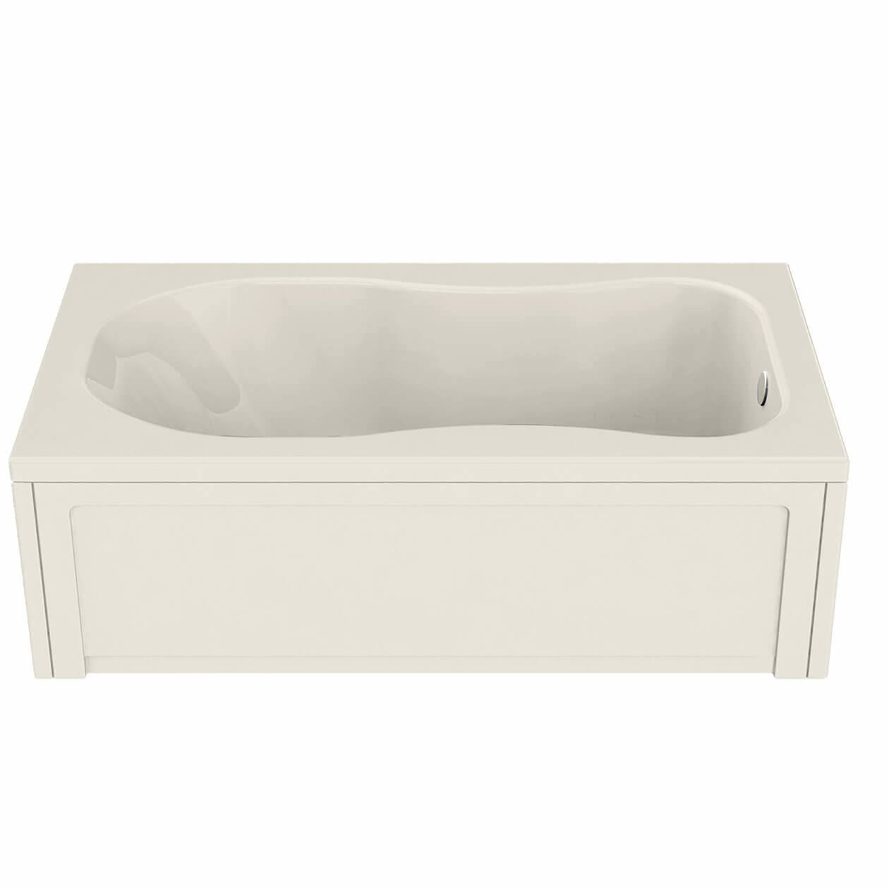 Topaz 6636 Acrylic Alcove End Drain Hydromax Bathtub in Biscuit Bath