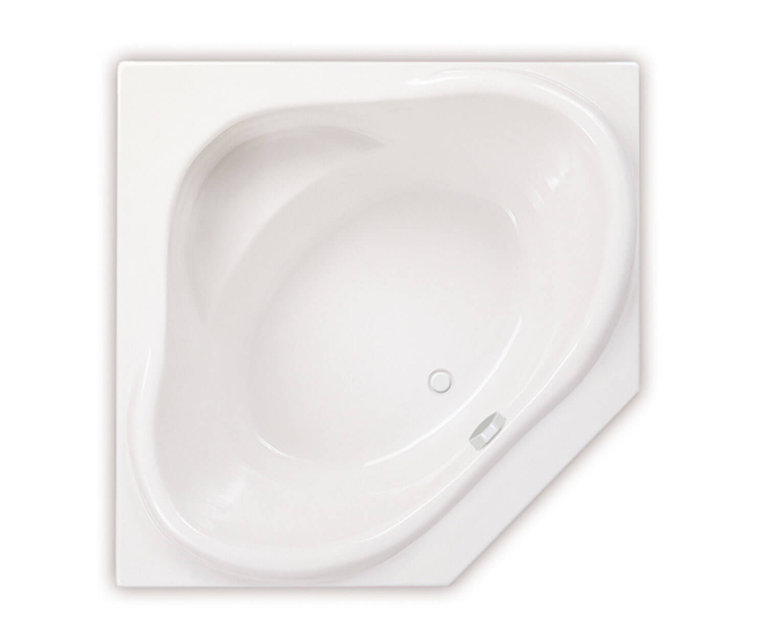 Nancy 54 x 54 Acrylic Drop-in Center Drain Bathtub in White | Bath 