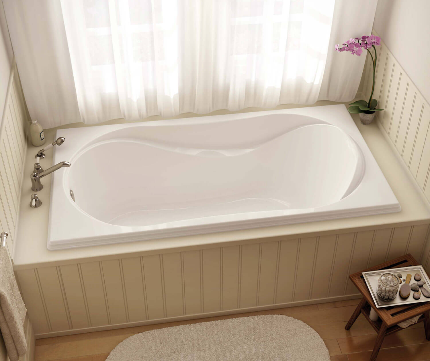 Cocoon 6032 Acrylic Drop-in End Drain Bathtub in White