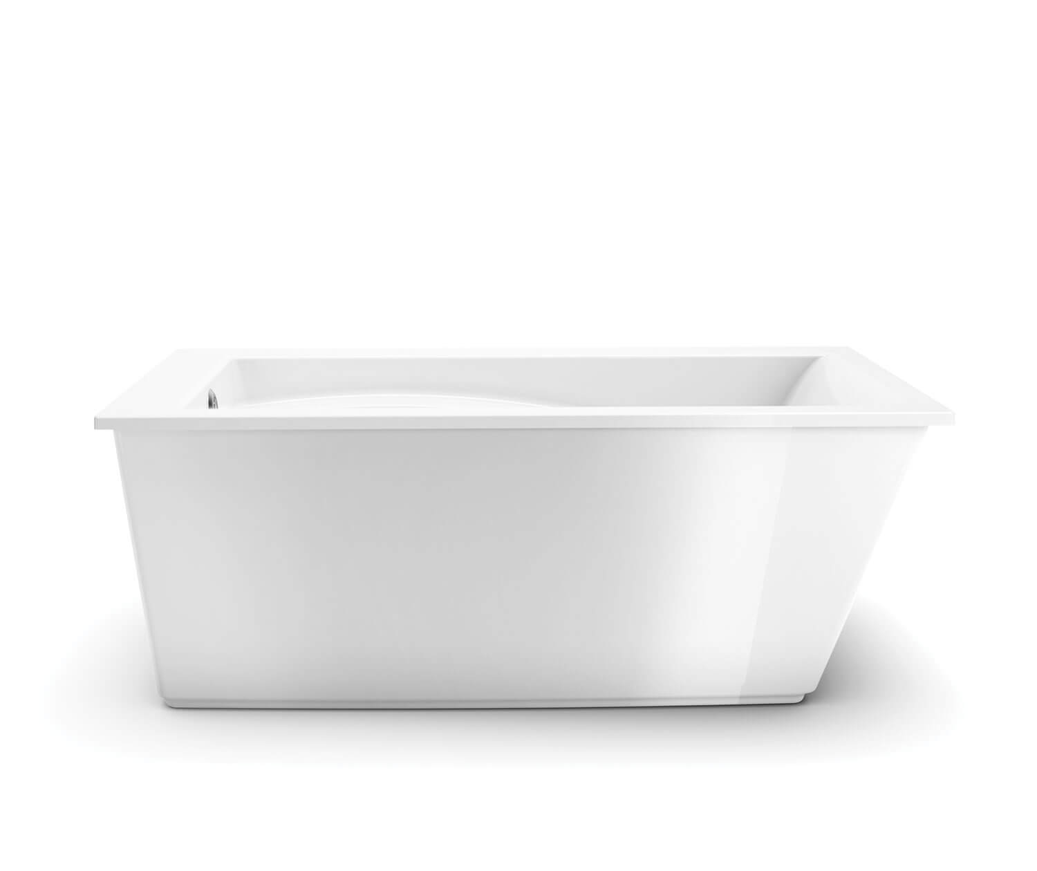 Optik 6032 F Acrylic Freestanding End Drain Bathtub in White with 