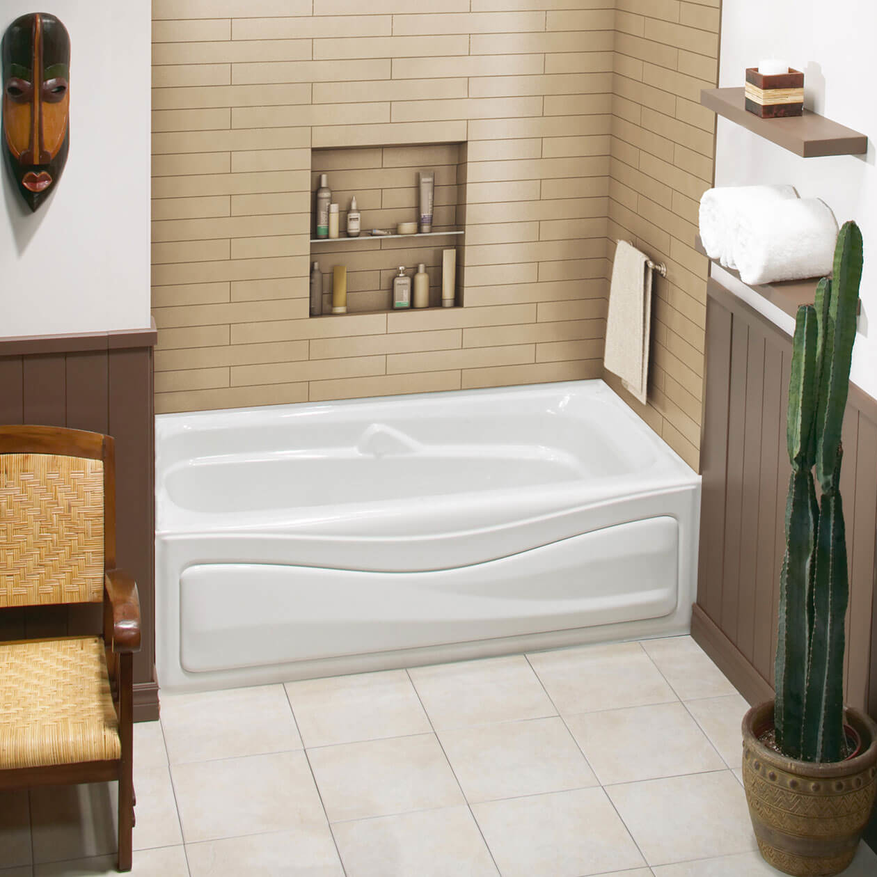 Corinthia II 60 x 30 Acrylic Alcove LeftHand Drain Bathtub in White