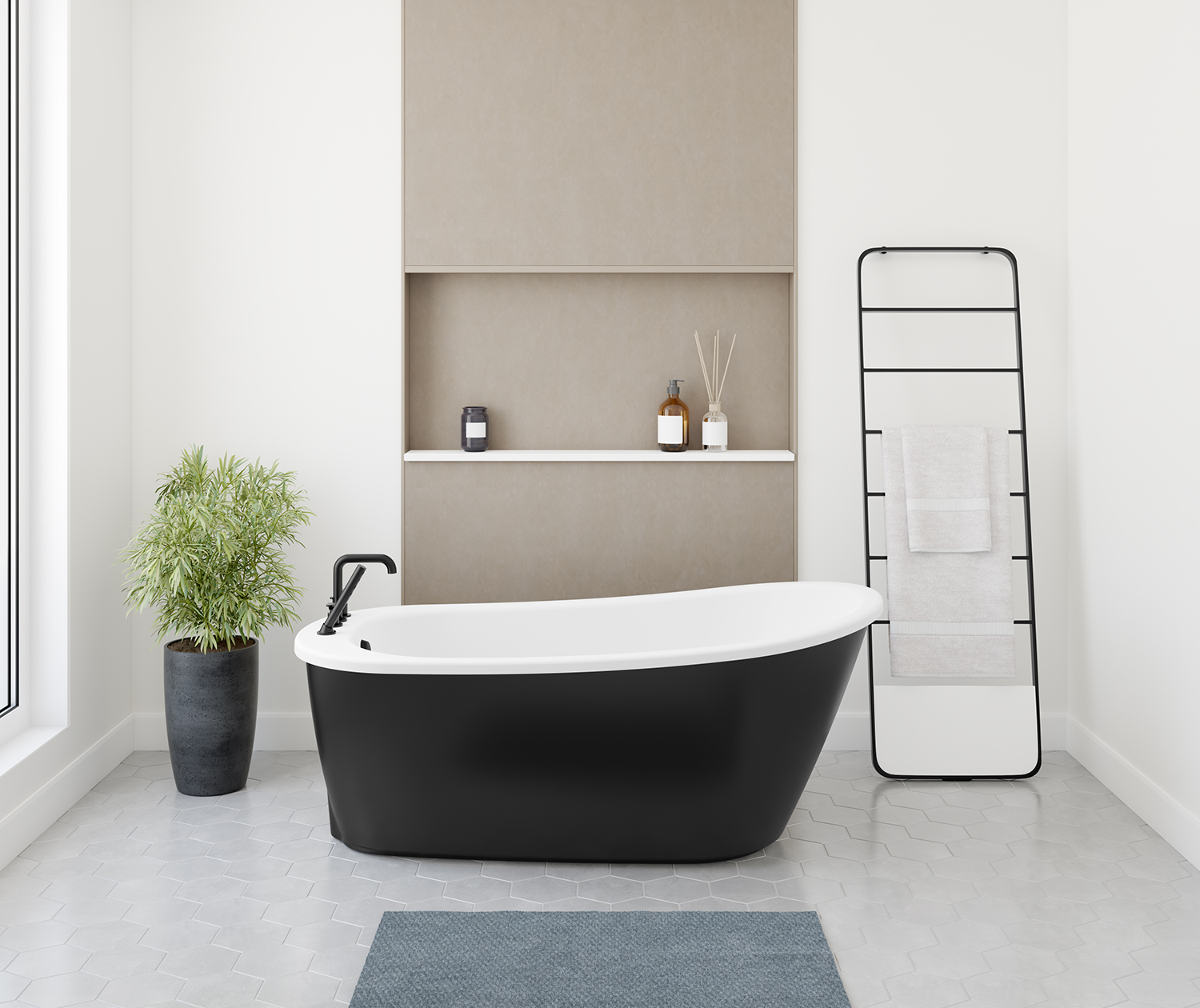 MAAX Sax 32-in x 60-in White Gelcoat/Fiberglass Oval Freestanding Soaking  Bathtub (Reversible Drain) in the Bathtubs department at