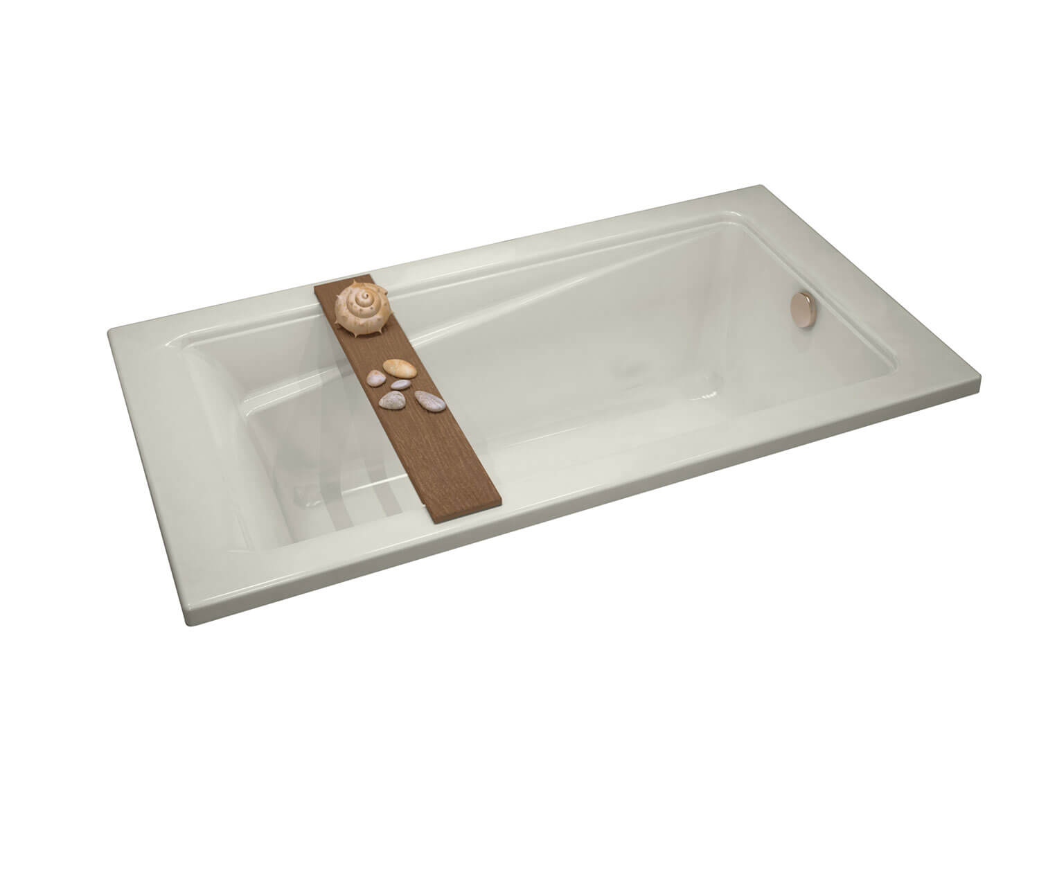 Exhibit 7236 Acrylic Dropin End Drain Aeroeffect Bathtub in Biscuit
