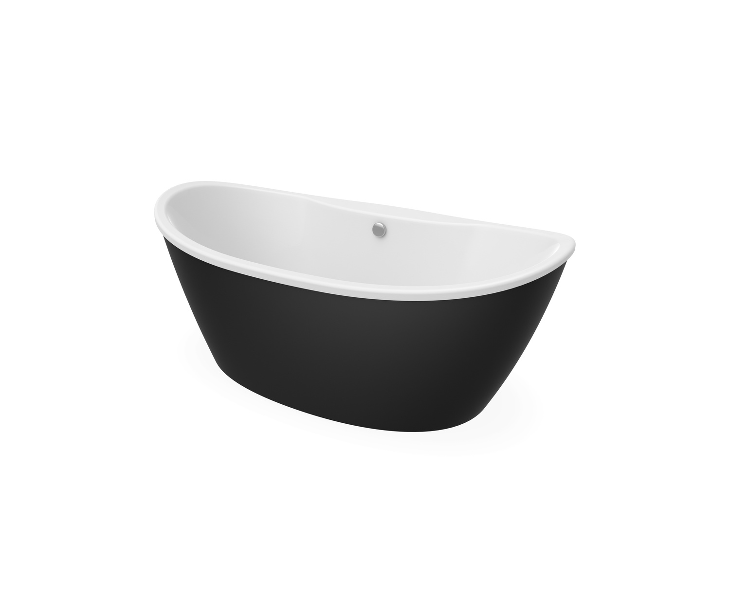 Delsia 6636 AcrylX Freestanding Center White in Maax Bathtub with Black Drain Bath, | Skirt en
