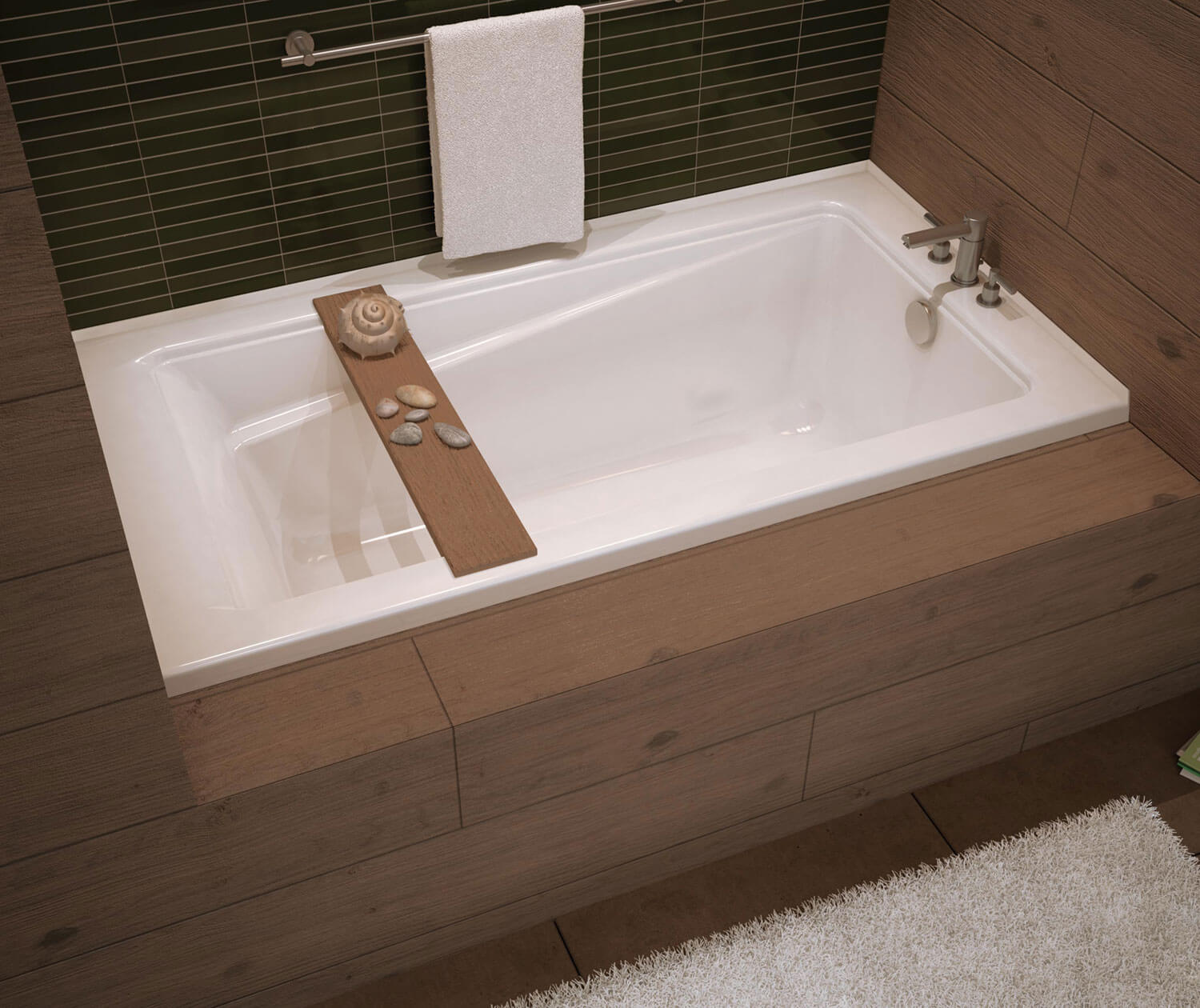 Exhibit 6036 IF DTF Acrylic Alcove LeftHand Drain Bathtub in White