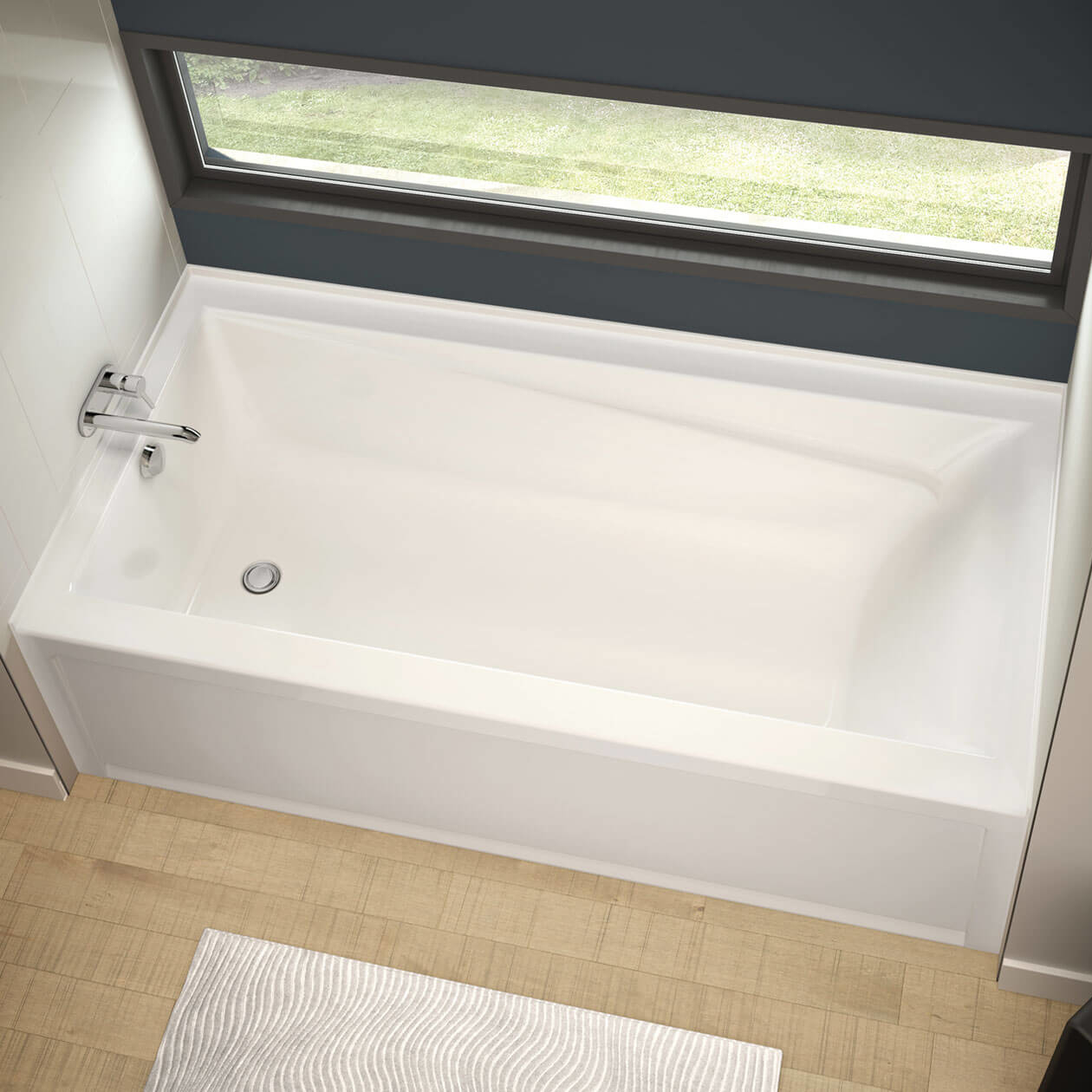 Exhibit 7242 IFS AFR DTF Acrylic Alcove LeftHand Drain Bathtub in White Bath, Maax enCA