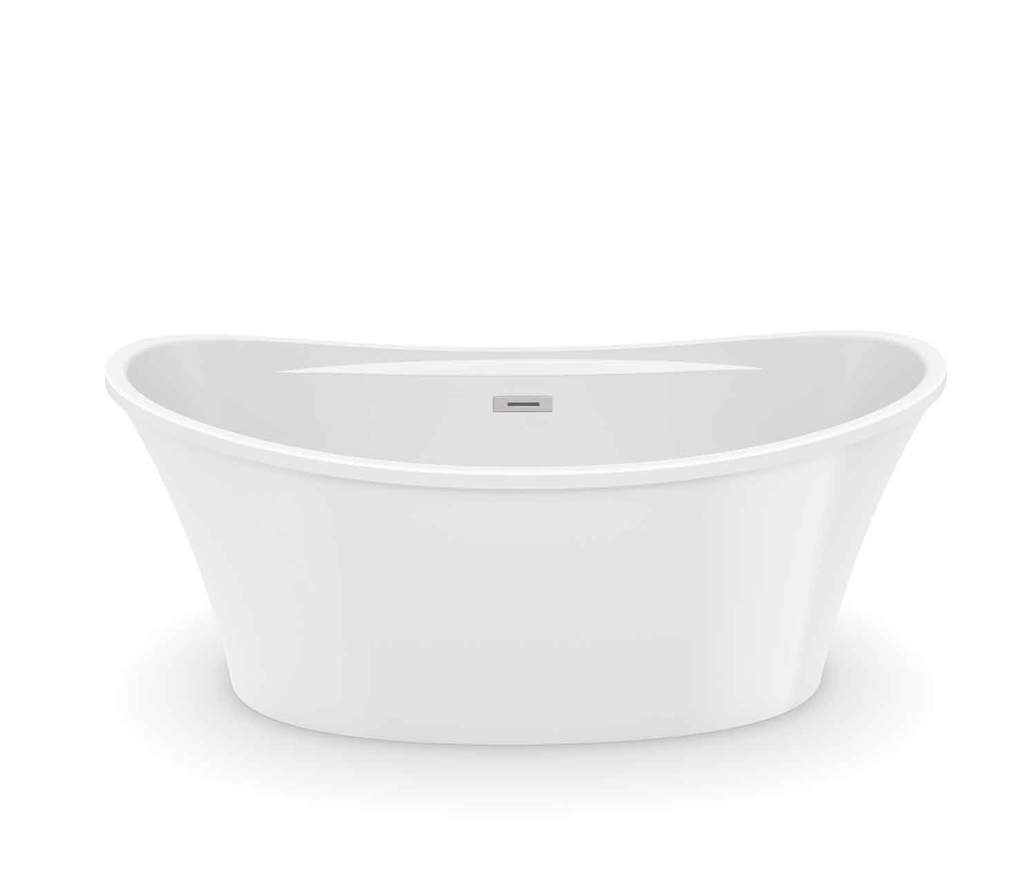 Ariosa 6636 Baignoire blanche autoportante avec jupe blanche en acrylique  avec drain central