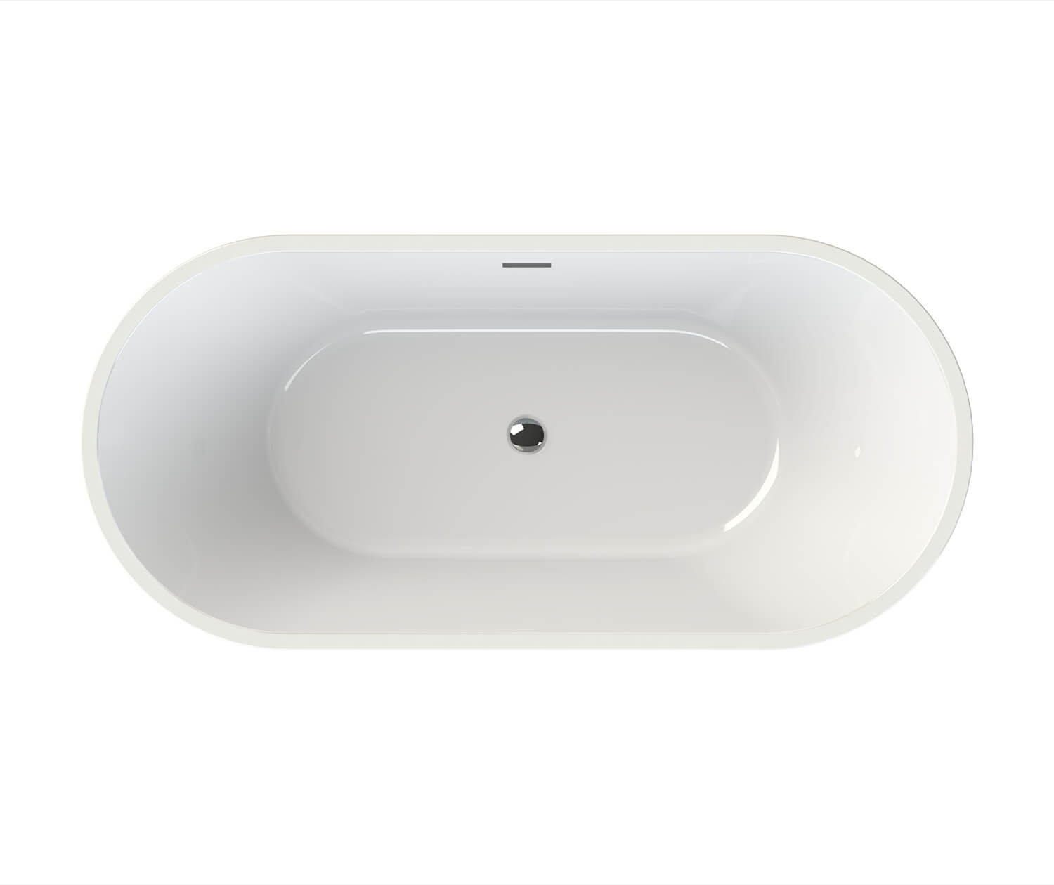 Louie 6731 Acrylic Freestanding Center Drain Bathtub in White with 