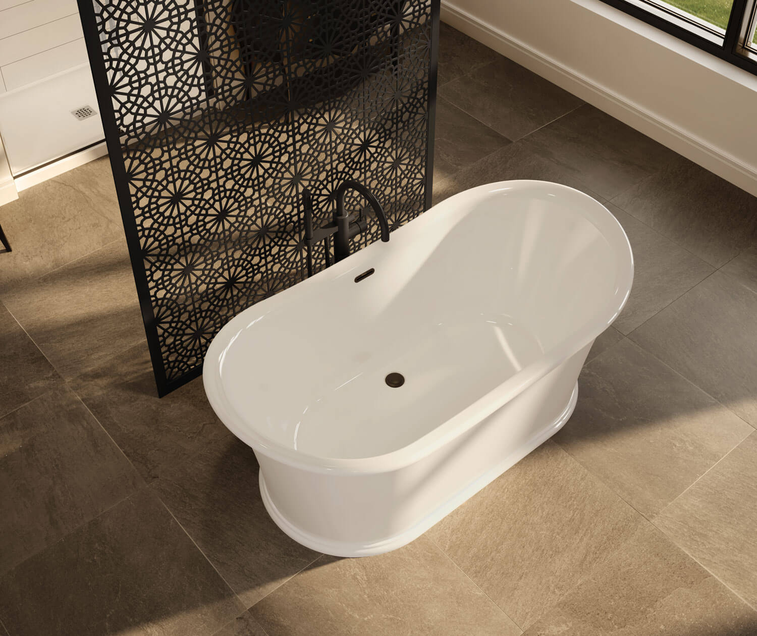 LEAH Freestanding Bathtub With Overflow Matt White 1650 – Infinity