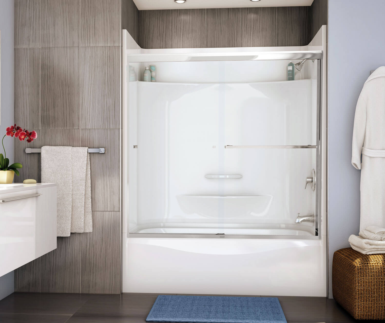 Halo 56 ½-59 x 59 in. 8 mm Sliding Tub Door for Alcove