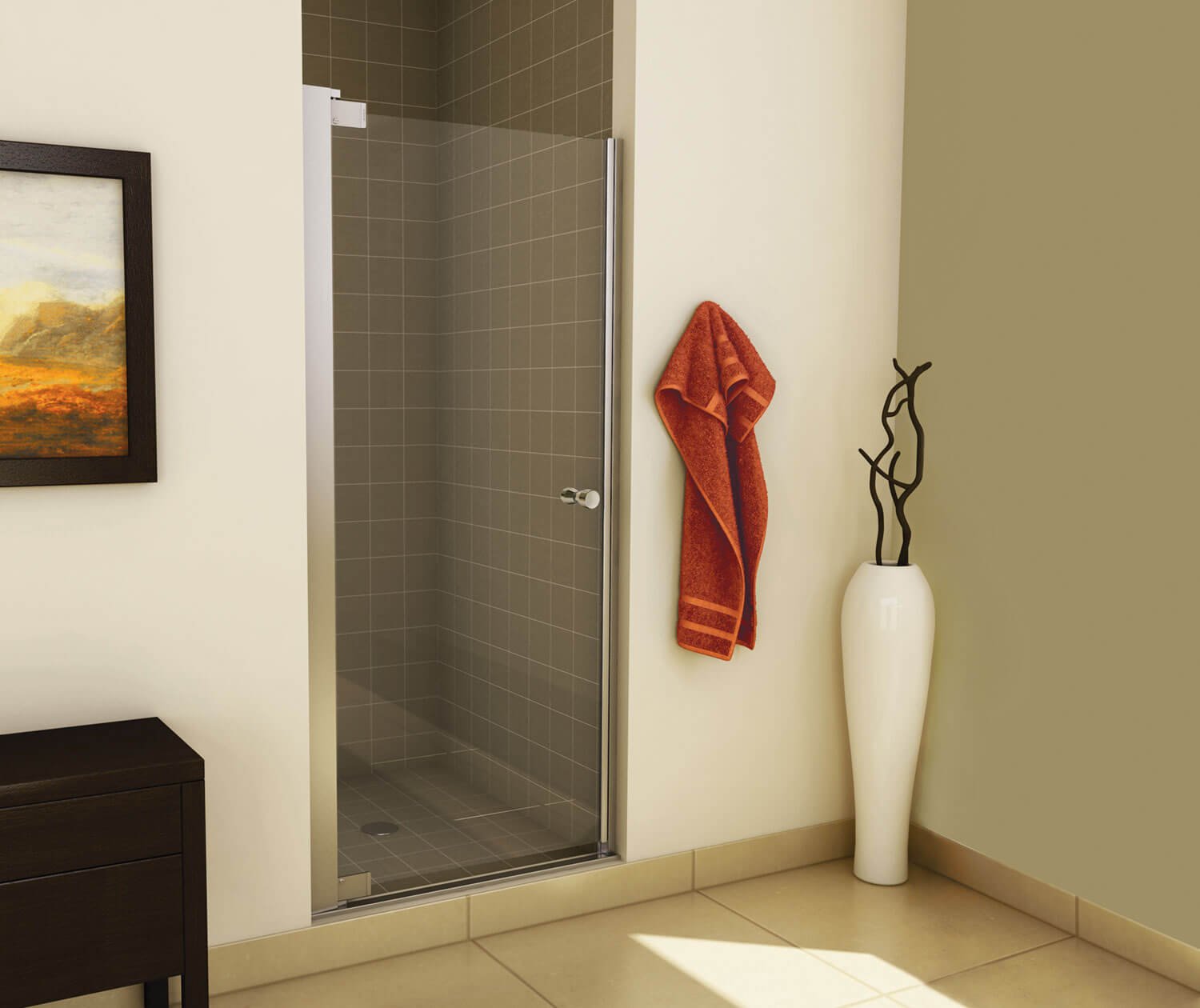 Madono 34 ½-36 ½ x 67 in. 6 mm Pivot Shower Door for Alcove 