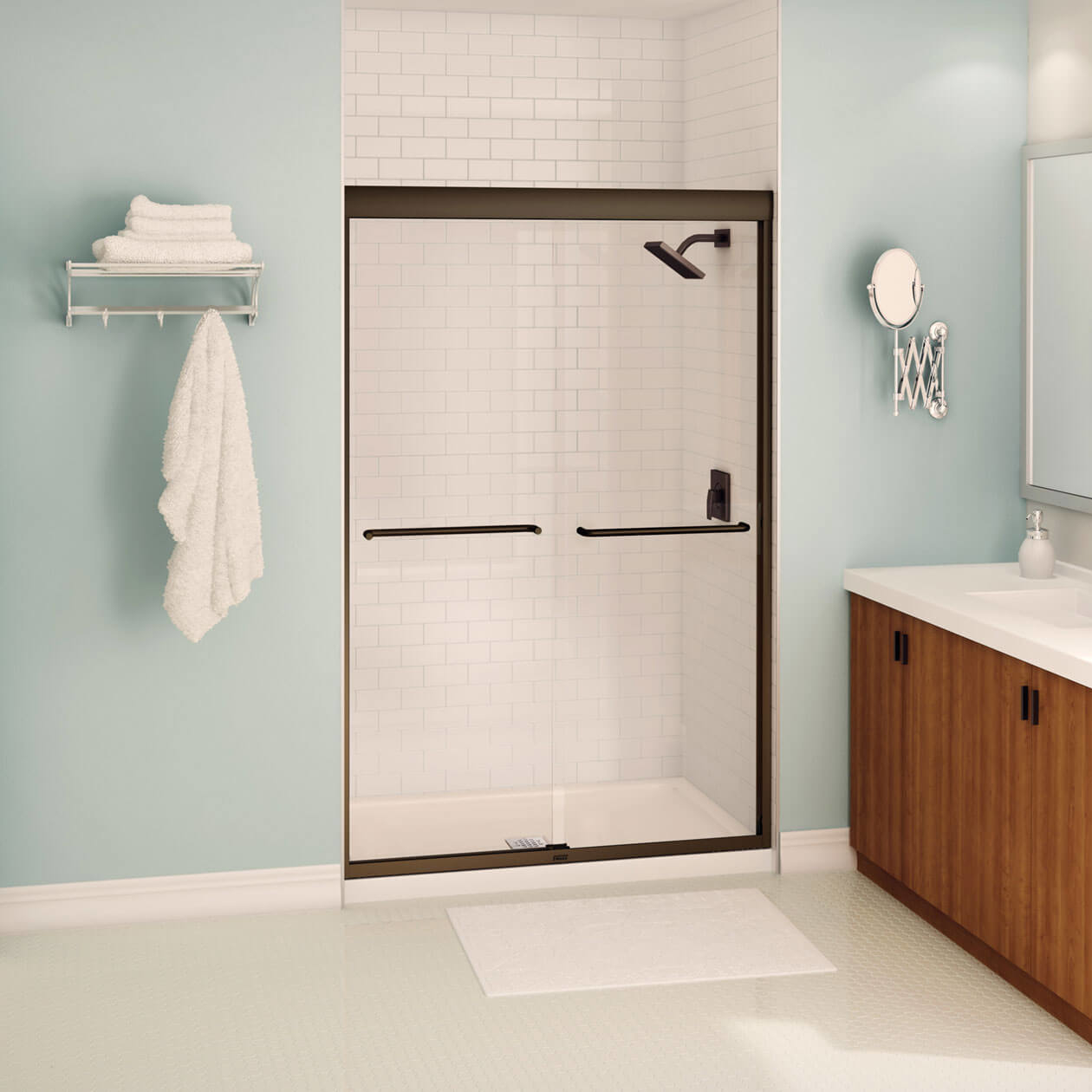 メル2512W2-2 Kameleon 43-47 x 71 in. 8 mm Bypass Shower Door for Alcove