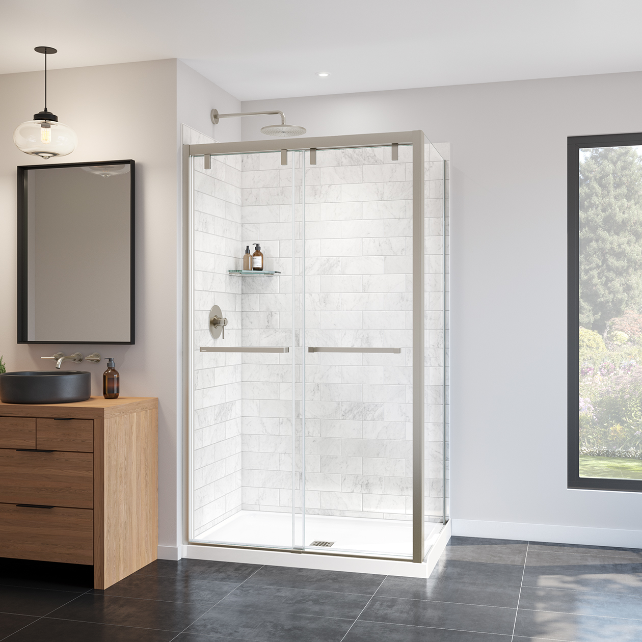 Uptown 4447 x 76 in. 8 mm Bypass Shower Door for Alcove Installation