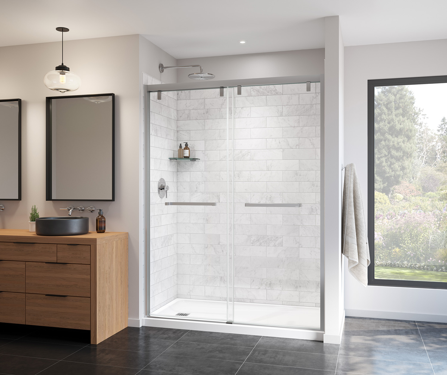 Uptown 56-59 x 76 in. 8 mm Bypass Shower Door for Alcove 