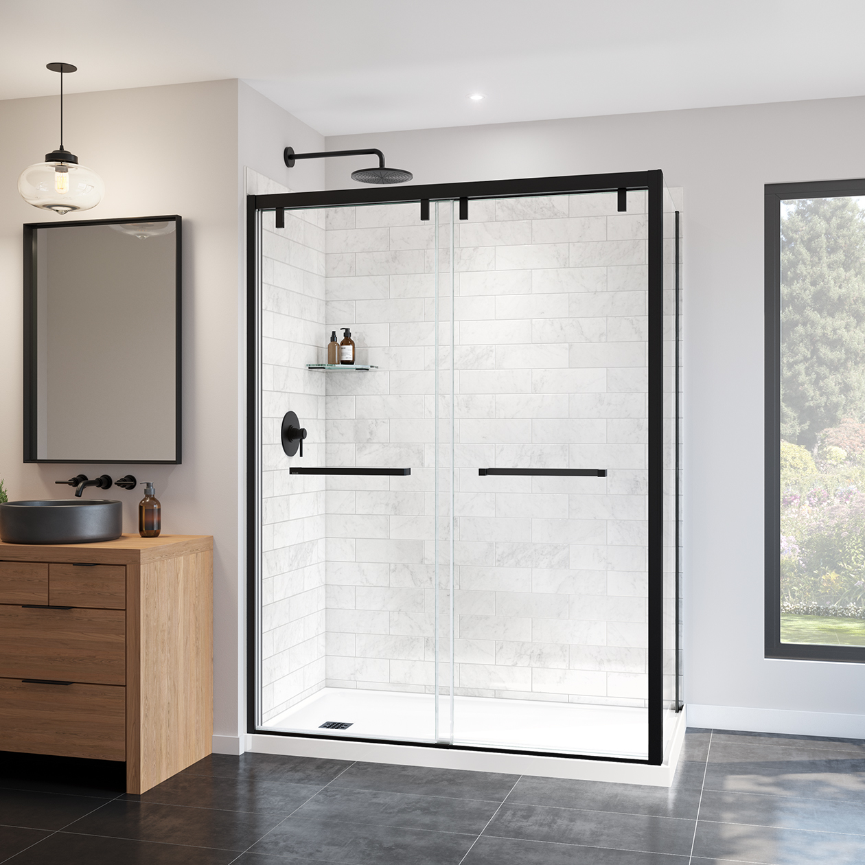 Uptown 56-59 x 76 in. 8 mm Sliding Shower Door for Alcove