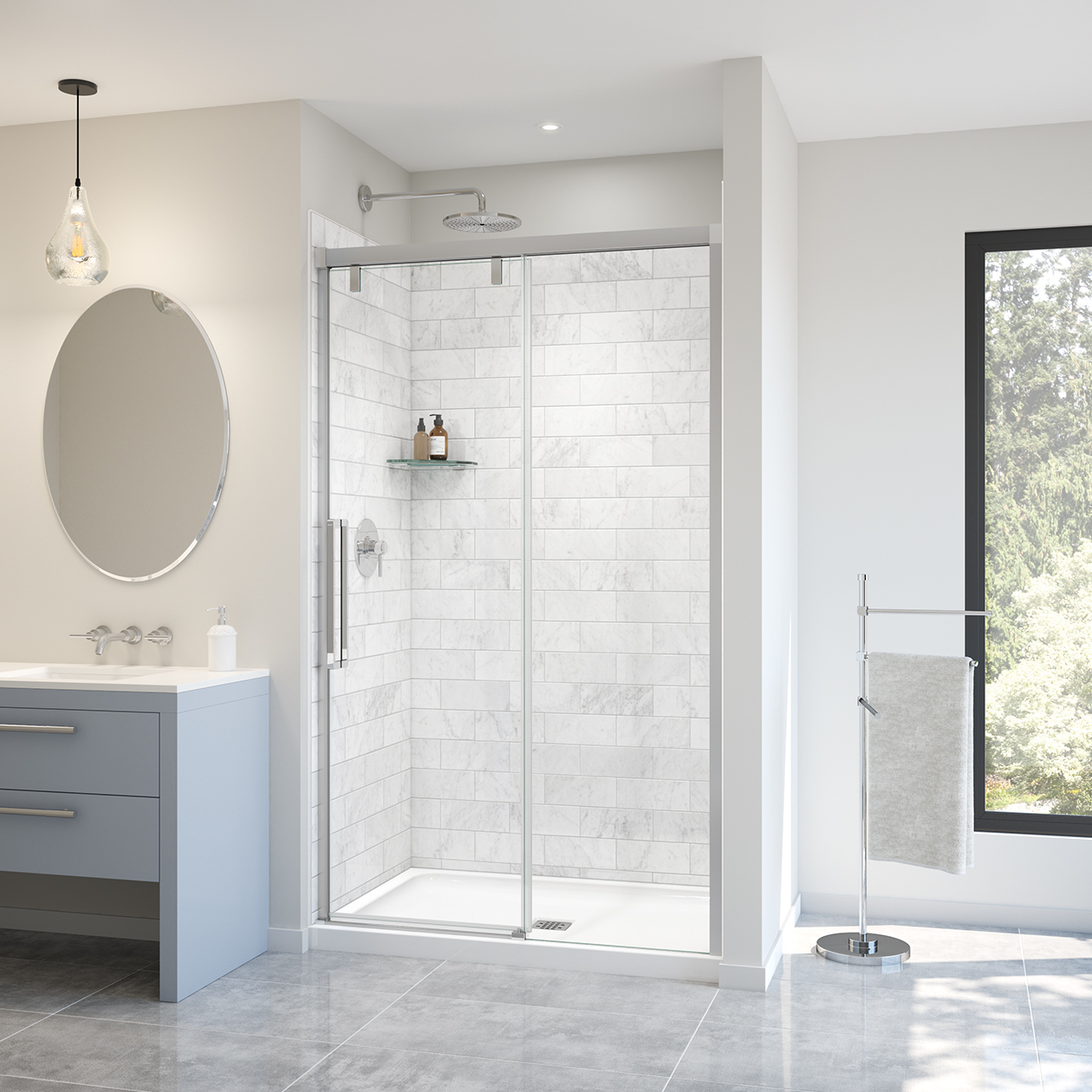 Olympia Square 4832 Acrylic Alcove or Corner Shower Base in