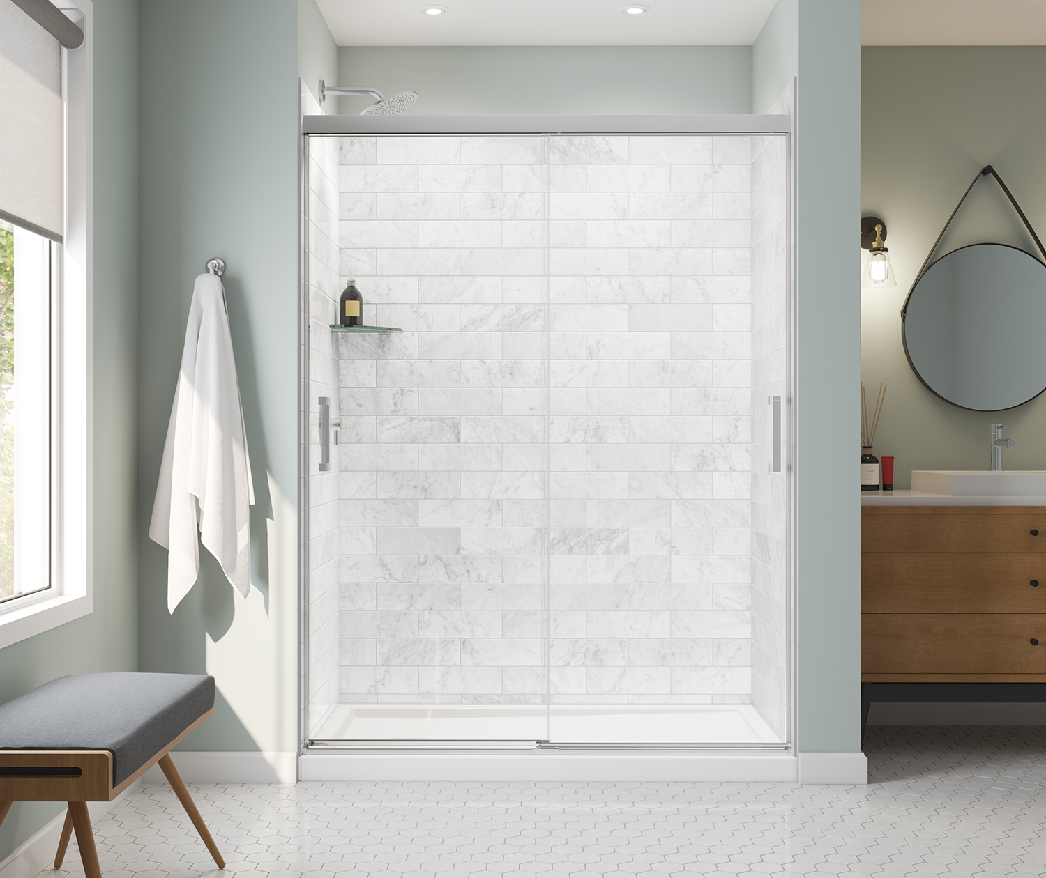 Incognito 76 56-59 x 76 in. 8mm Bypass Shower Door for Alcove