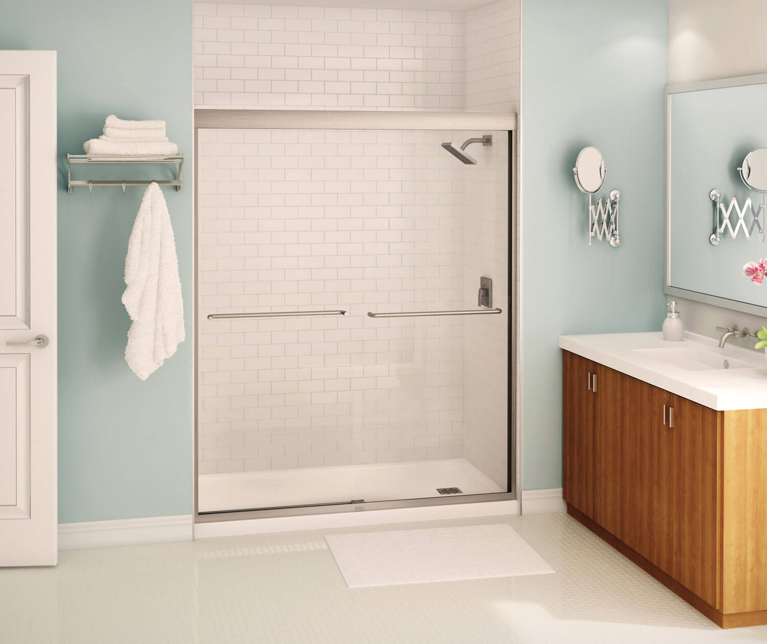 Aura 55-59 x 71 in. 6 mm Sliding Shower Door for Alcove