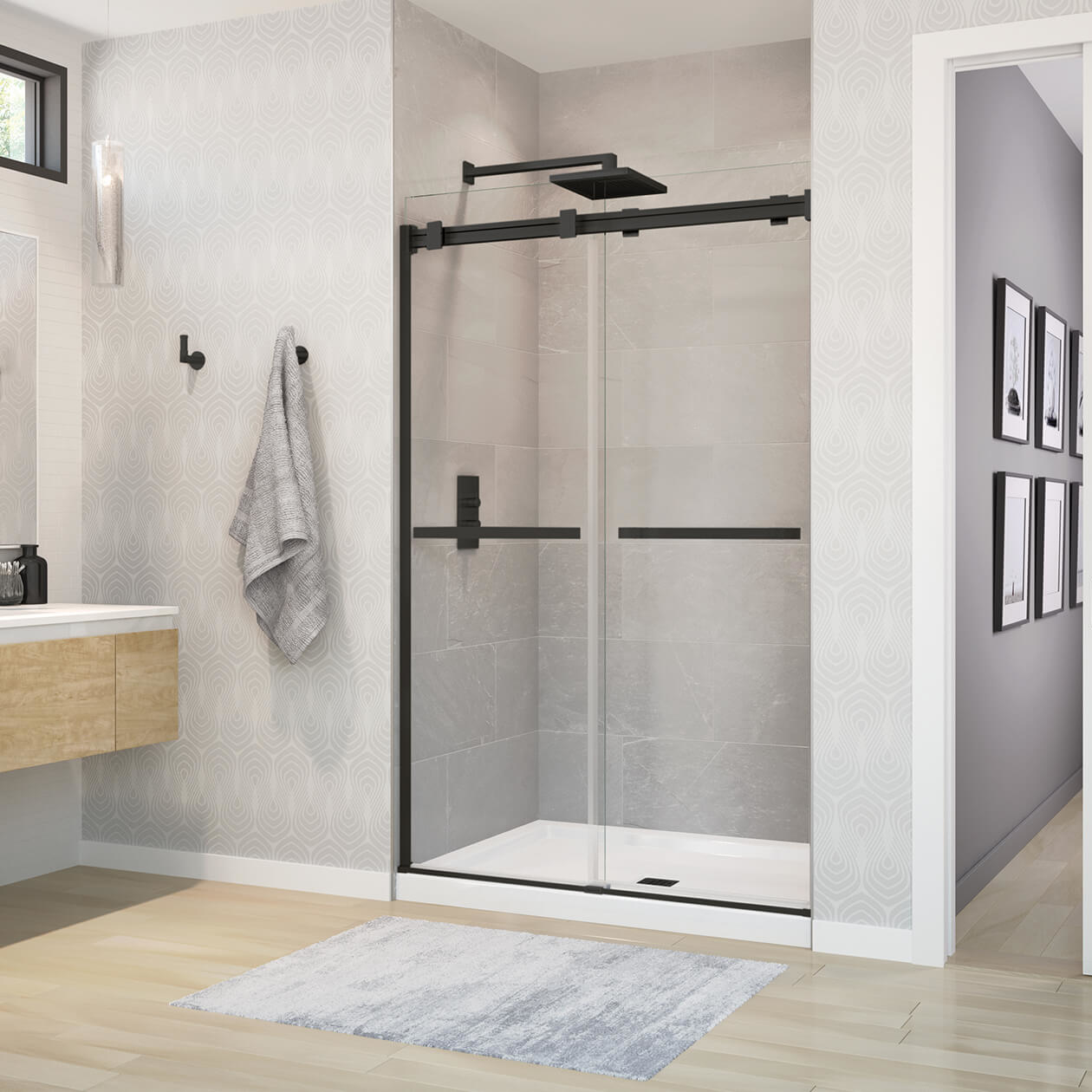 Duel 44-47 x 70 ½-74 in. 8 mm Bypass Shower Door for Alcove Duel 44-47 x 70 ½-74 in. 8 mm Bypass Shower Door for Alcove