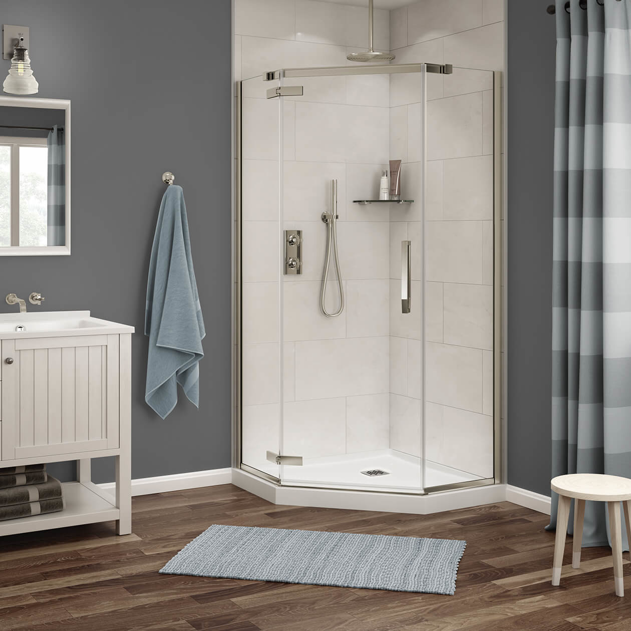 ファッションなデザイン Link Neo-angle 38 x 38 x 75 in. 8mm Pivot Shower Door for ジャケット・アウター