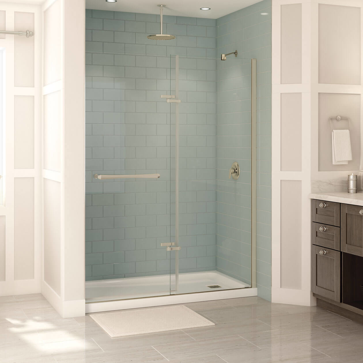Reveal 71 56-59 x 71 ½ in. 8mm Pivot Shower Door for Alcove