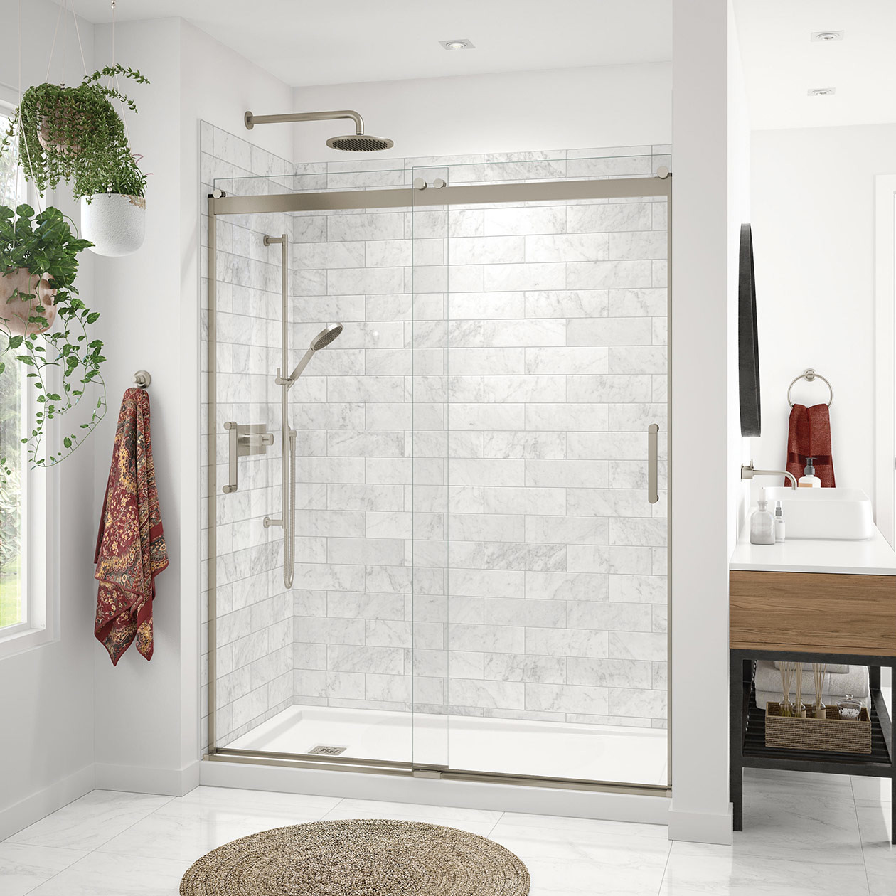 ☆Y.S☆ Revelation Round 56-59 in. x 70 ½-73 in. 6 mm Bypass Shower