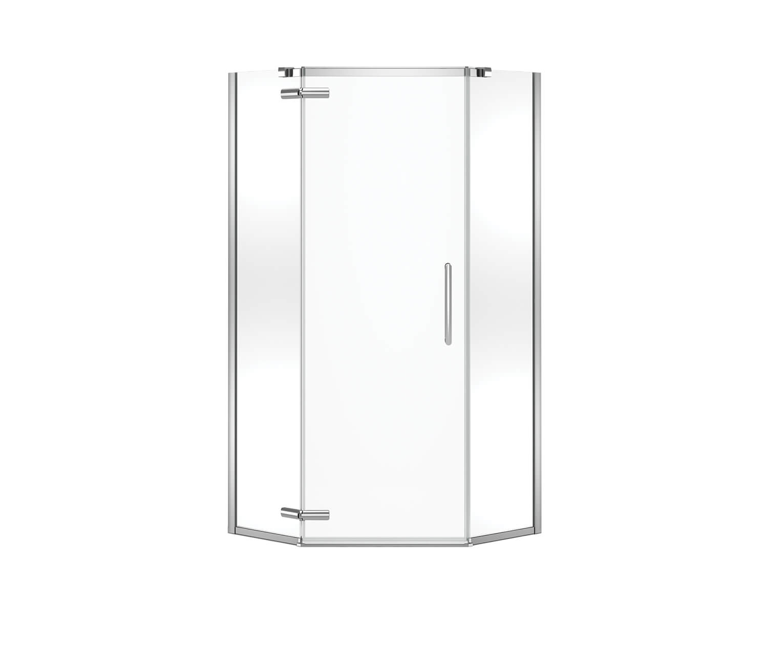 Link Curve Neo-angle 40 x 40 x 75 in. 8mm Pivot Shower Door for Corner  Installation with Clear glass in Chrome