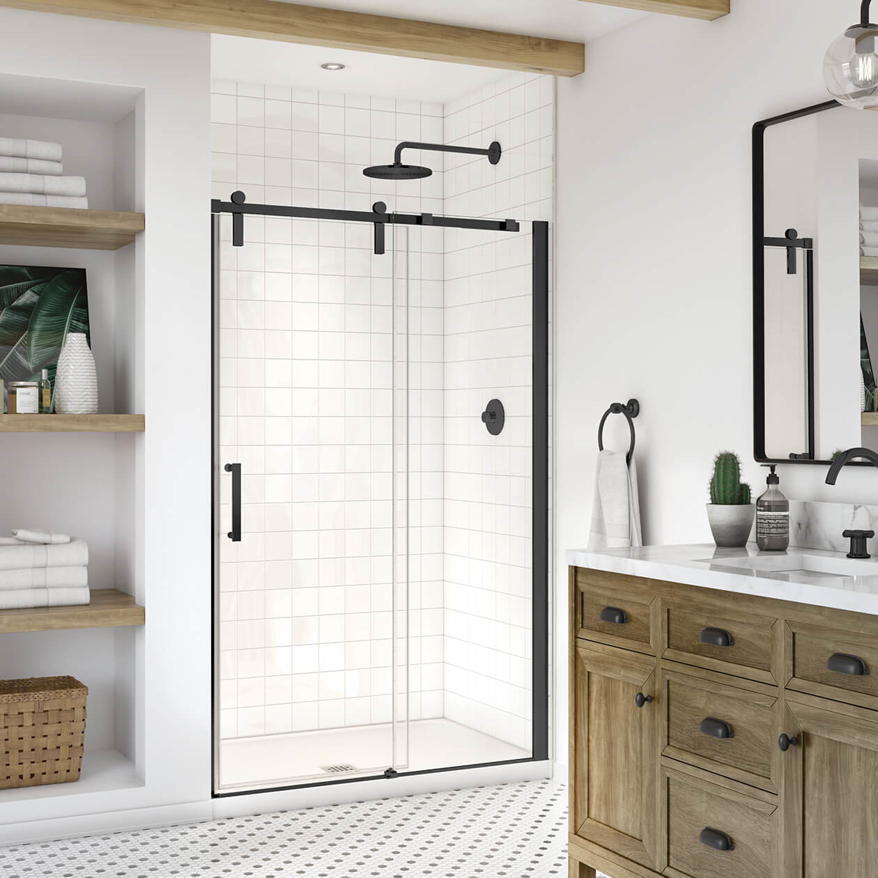 Outback 43 ¼ - 46 ½ x 70 ½ in. 8mm Sliding Shower Door for Alcove ...