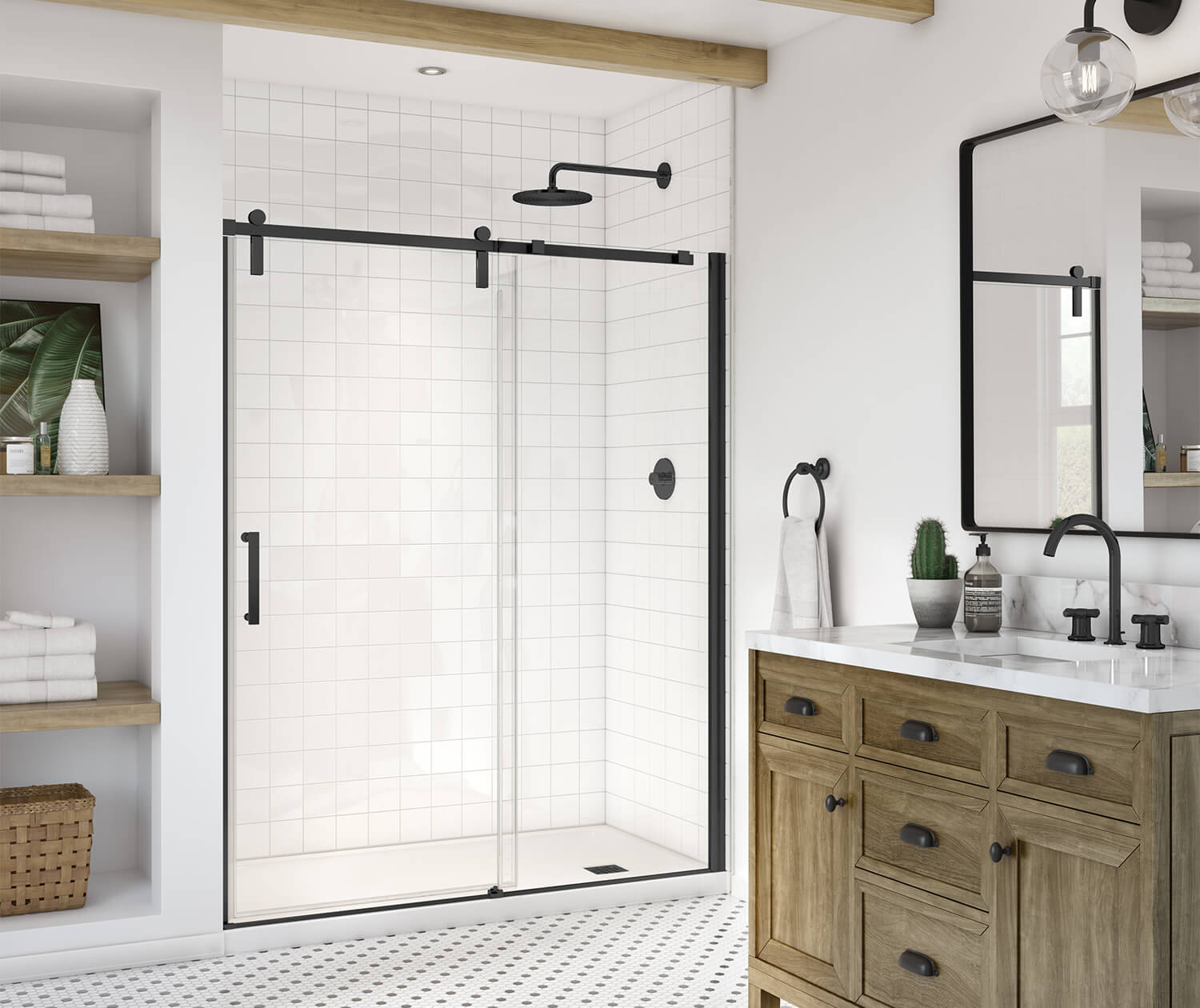 Outback 55 ¼ 58 ½ X 70 ½ In 8mm Sliding Shower Door For Alcove